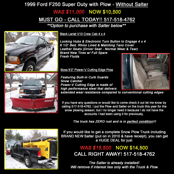 Ford F250 Snow Plow with or without Salter For Sale!!